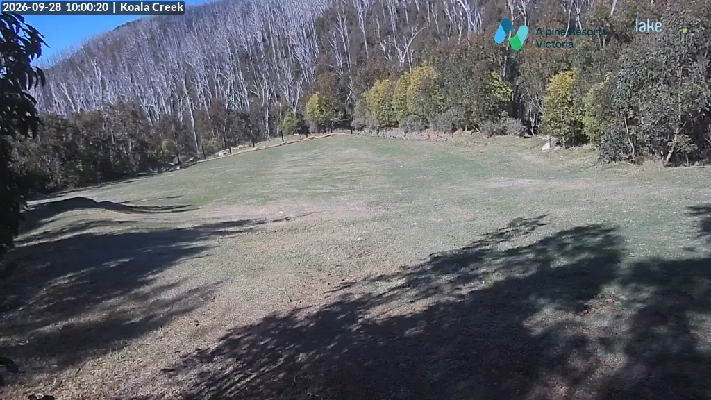 Lake Mountain Koala Creek snow cam captured at 28 September 2026 at 10:03 am AEST