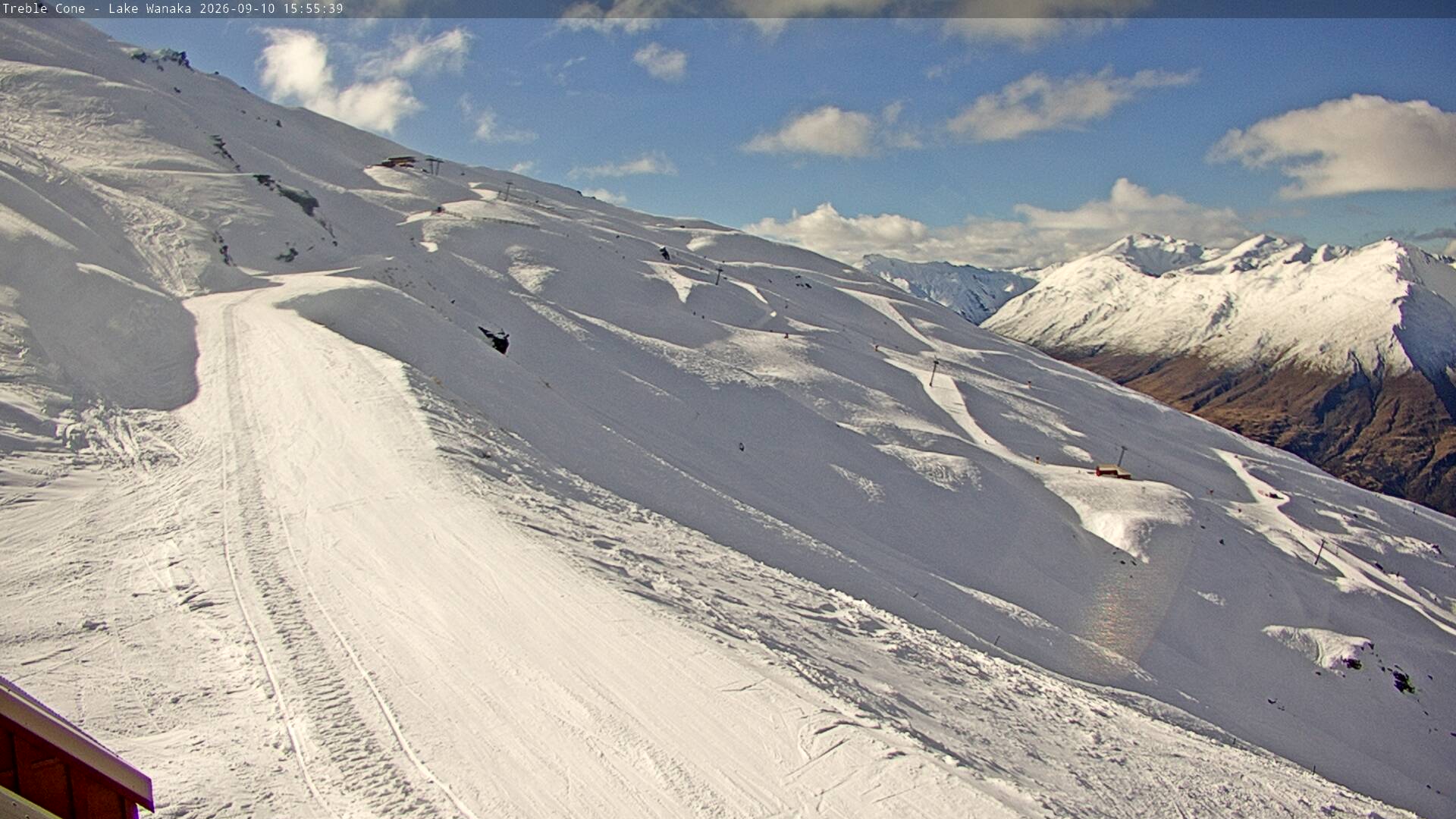 Treble Cone Home Basin snow cam captured at 10 September 2026 at 3:46 pm NZST