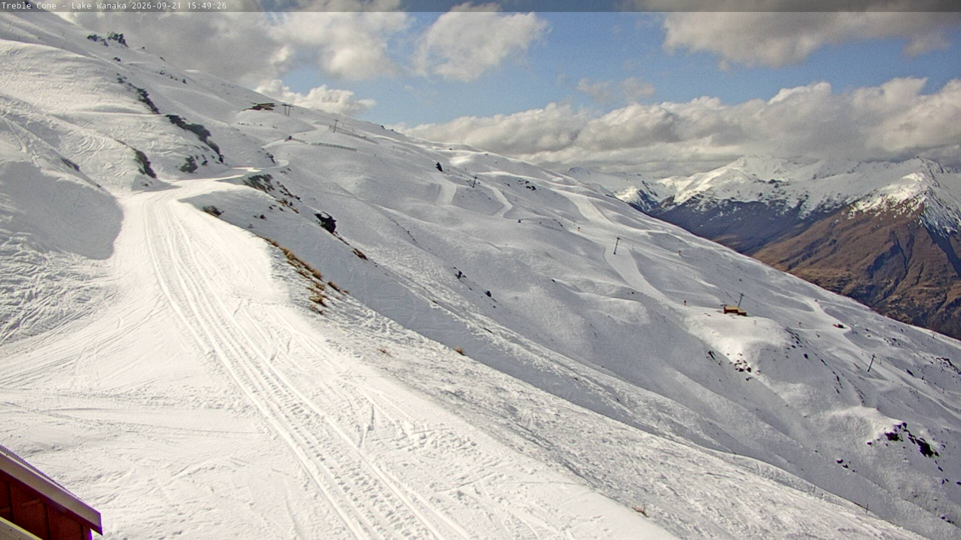 Treble Cone Home Basin snow cam captured at 21 September 2026 at 3:36 pm NZST