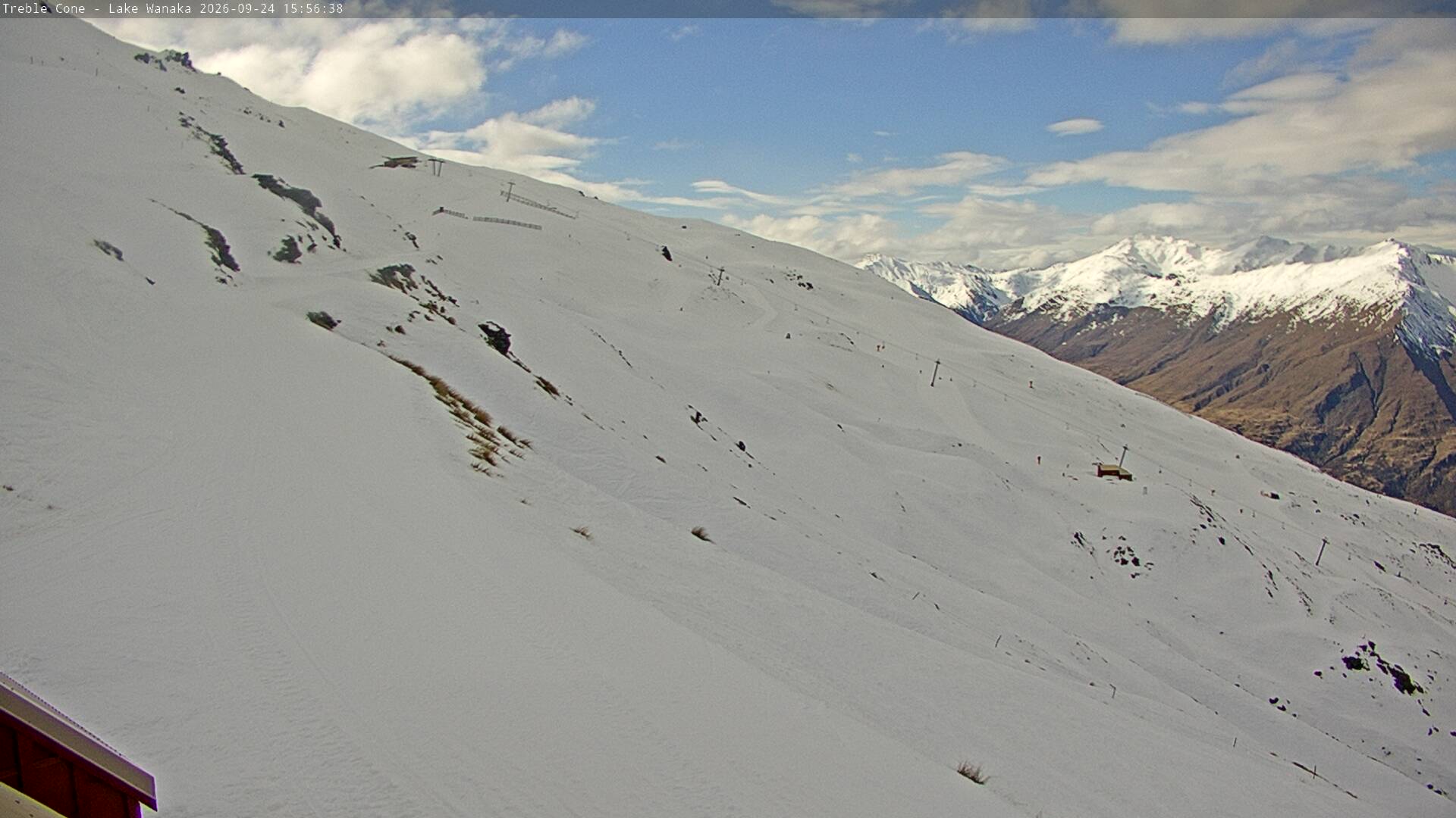 Treble Cone Home Basin snow cam captured at 24 September 2026 at 3:40 pm NZST