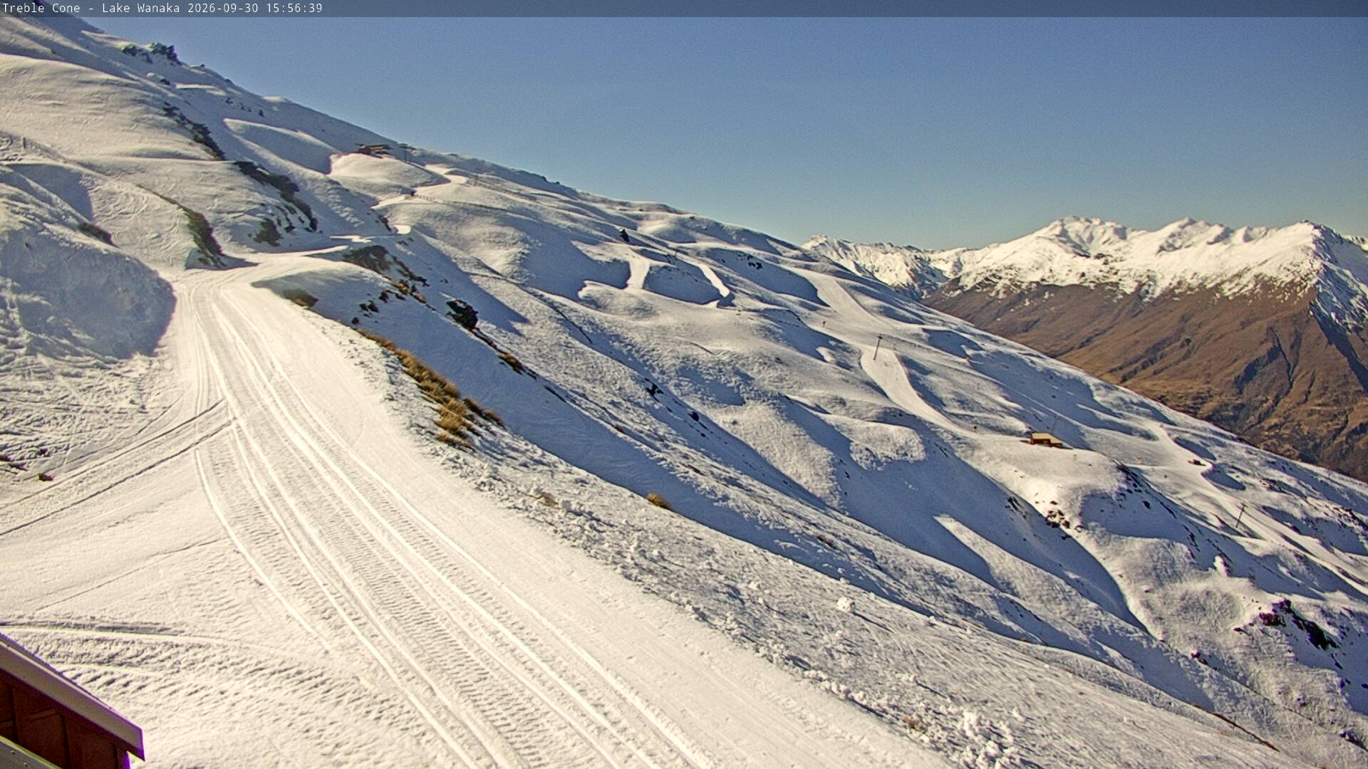Treble Cone Home Basin snow cam captured at 30 September 2026 at 4:45 pm NZDT
