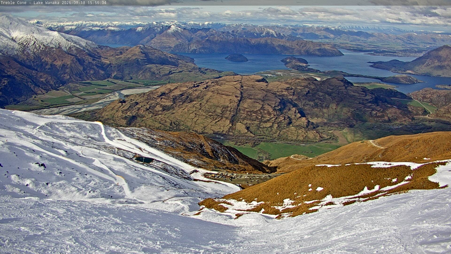 Treble Cone Lake Wānaka View snow cam captured at 18 September 2026 at 3:46 pm NZST