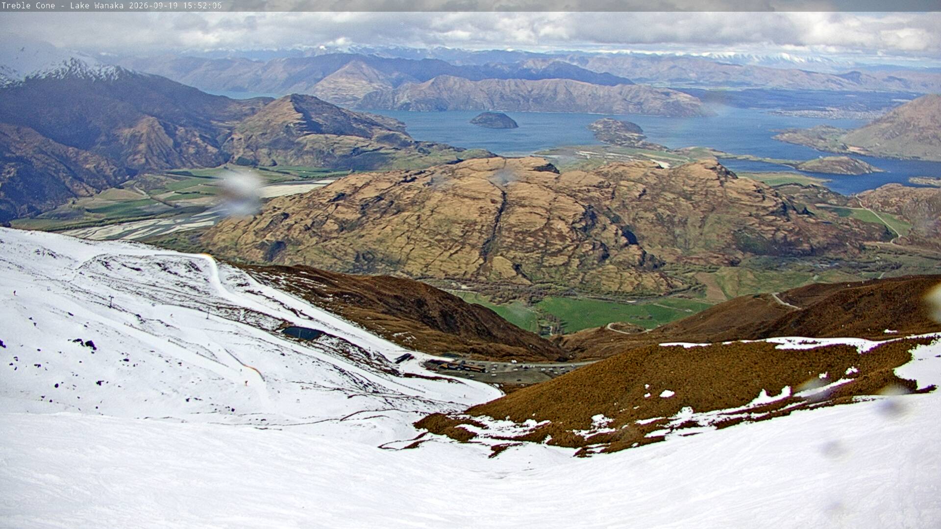 Treble Cone Lake Wānaka View snow cam captured at 19 September 2026 at 3:39 pm NZST