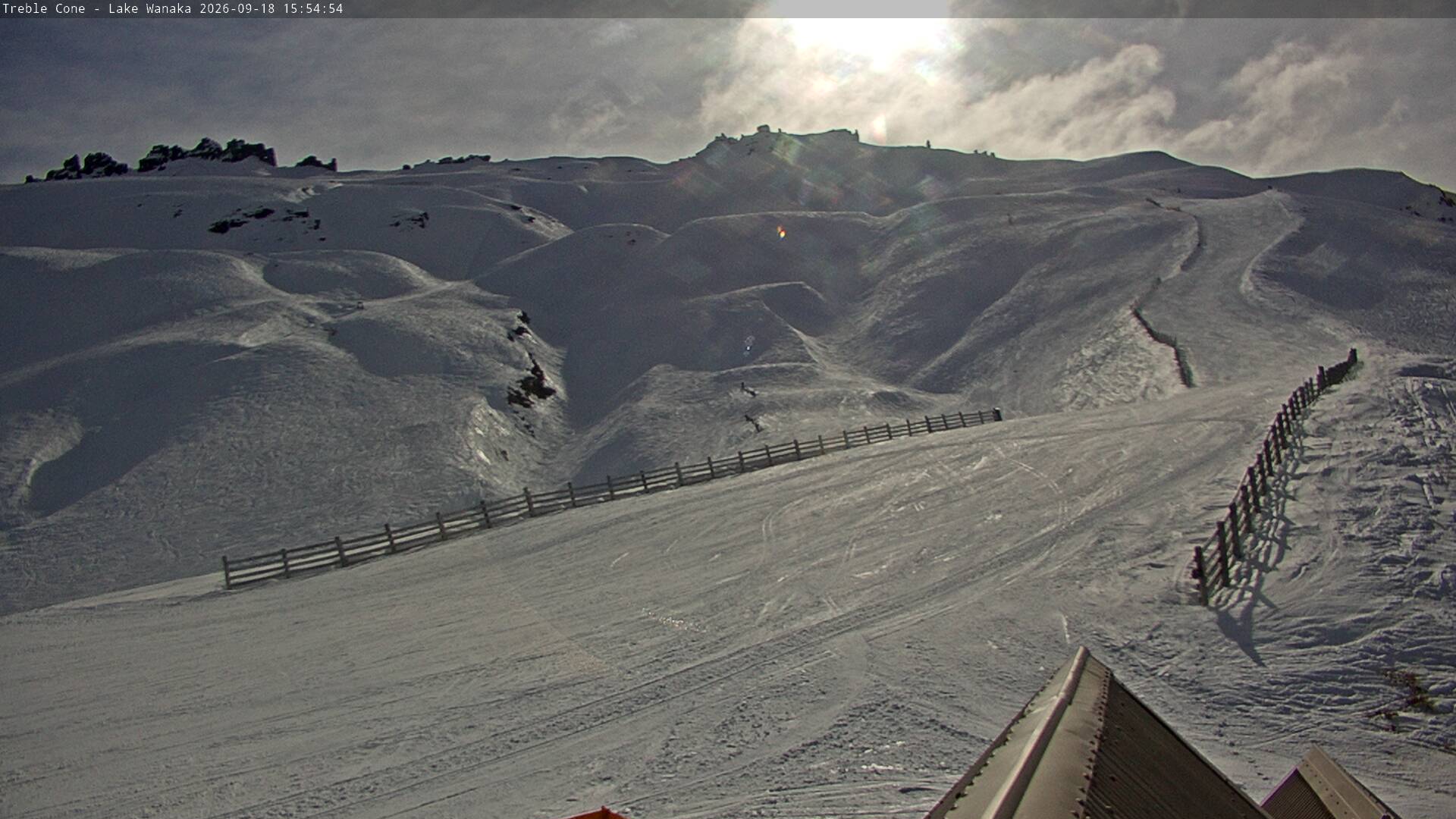 Treble Cone Saddle Basin snow cam captured at 18 September 2026 at 3:46 pm NZST