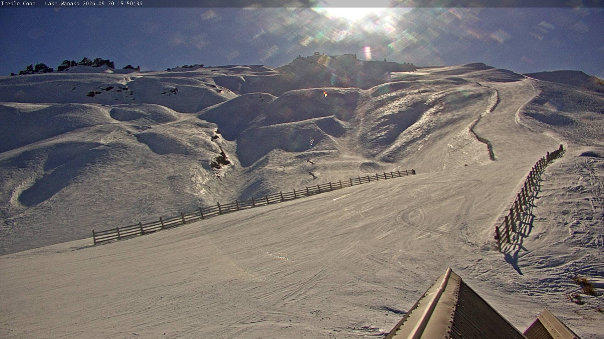 Treble Cone Saddle Basin snow cam captured at 20 September 2026 at 3:35 pm NZST