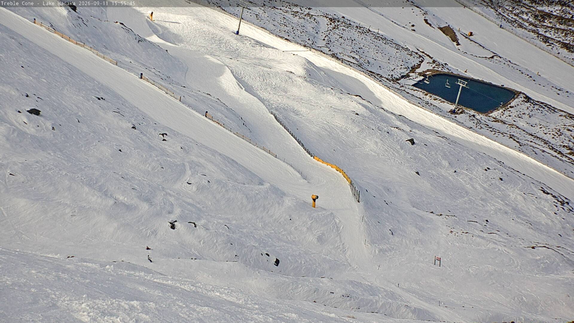 Treble Cone Lower Home Basin snow cam captured at 11 September 2026 at 3:38 pm NZST