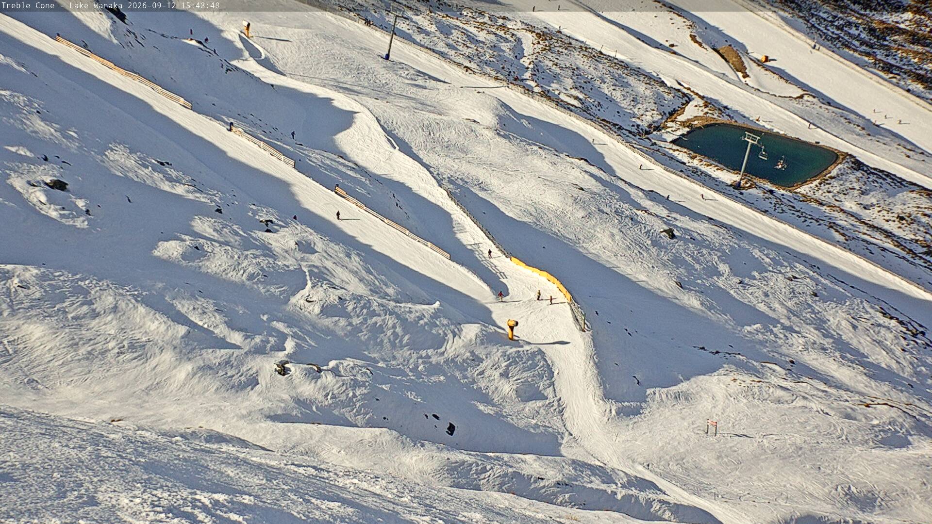 Treble Cone Lower Home Basin snow cam captured at 12 September 2026 at 3:37 pm NZST