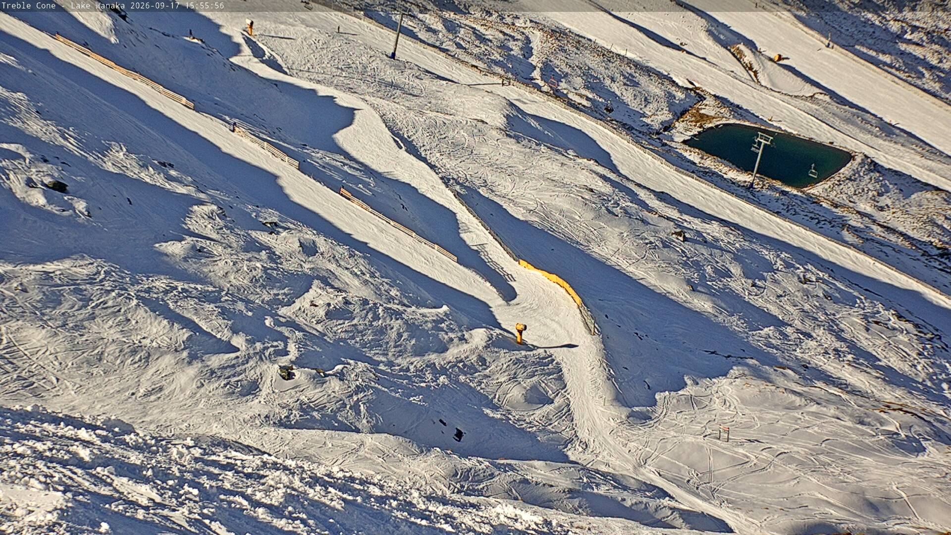 Treble Cone Lower Home Basin snow cam captured at 17 September 2026 at 3:44 pm NZST