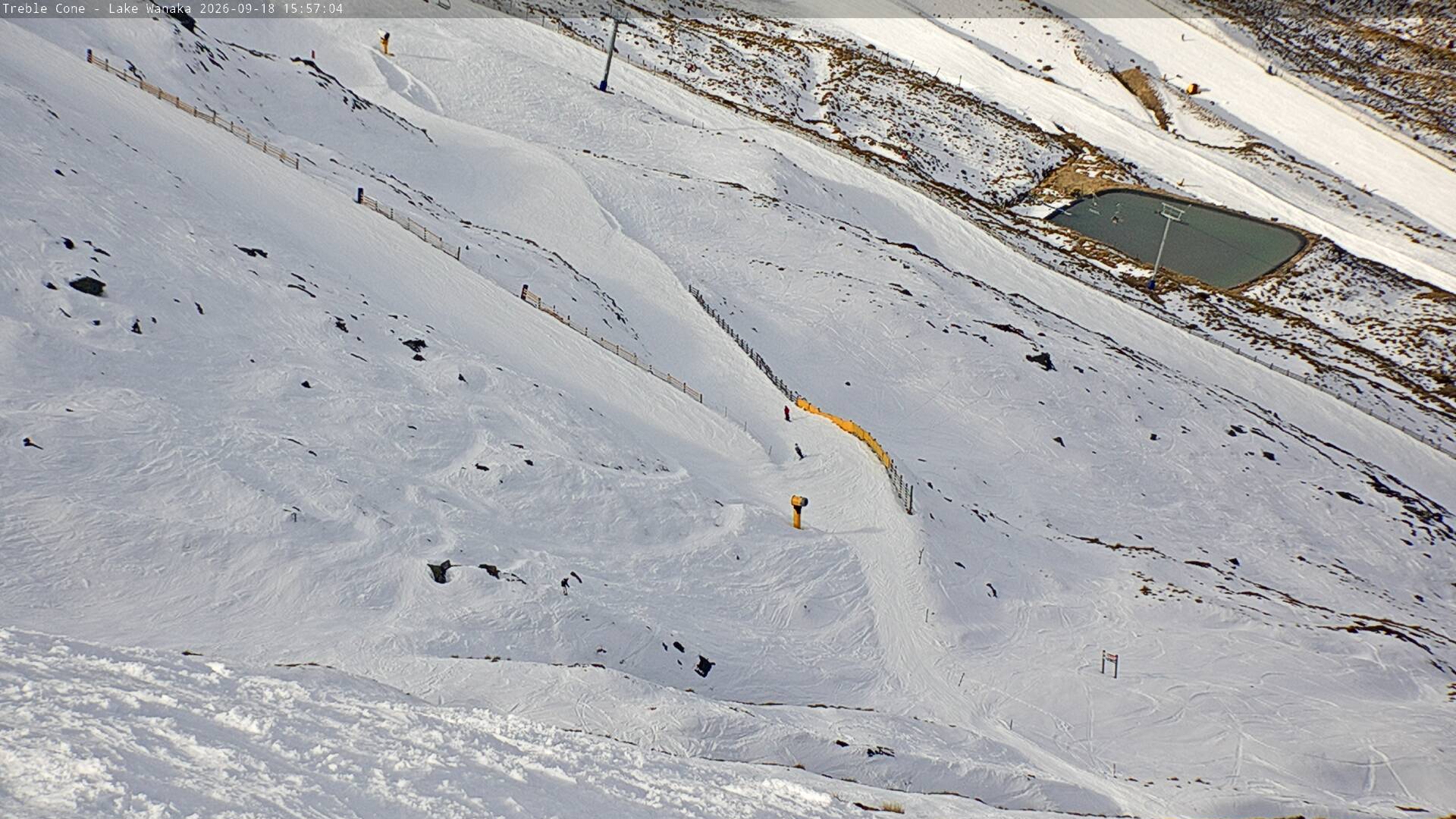 Treble Cone Lower Home Basin snow cam captured at 18 September 2026 at 3:46 pm NZST