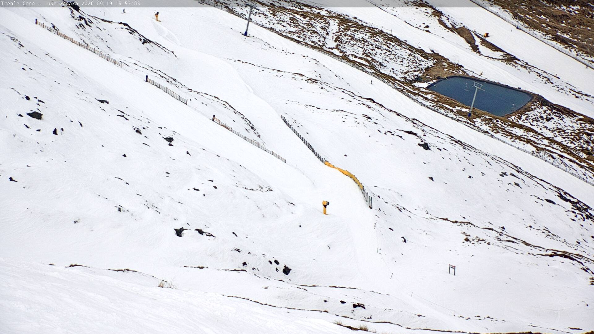 Treble Cone Lower Home Basin snow cam captured at 19 September 2026 at 3:39 pm NZST