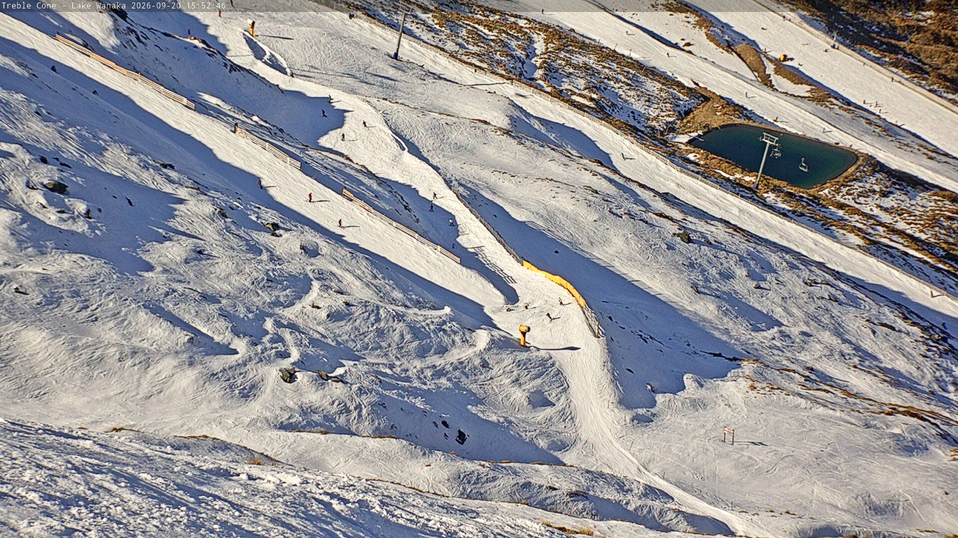 Treble Cone Lower Home Basin snow cam captured at 20 September 2026 at 3:35 pm NZST