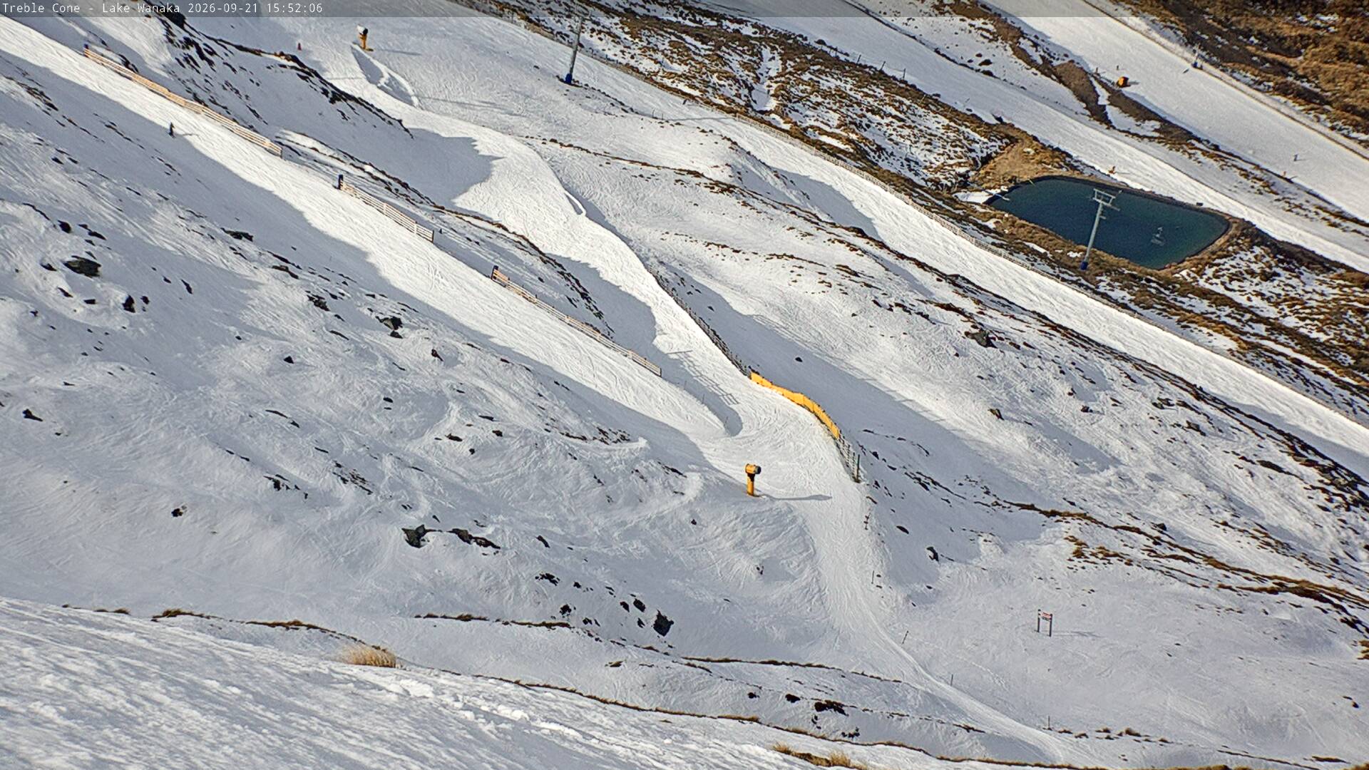 Treble Cone Lower Home Basin snow cam captured at 21 September 2026 at 3:36 pm NZST
