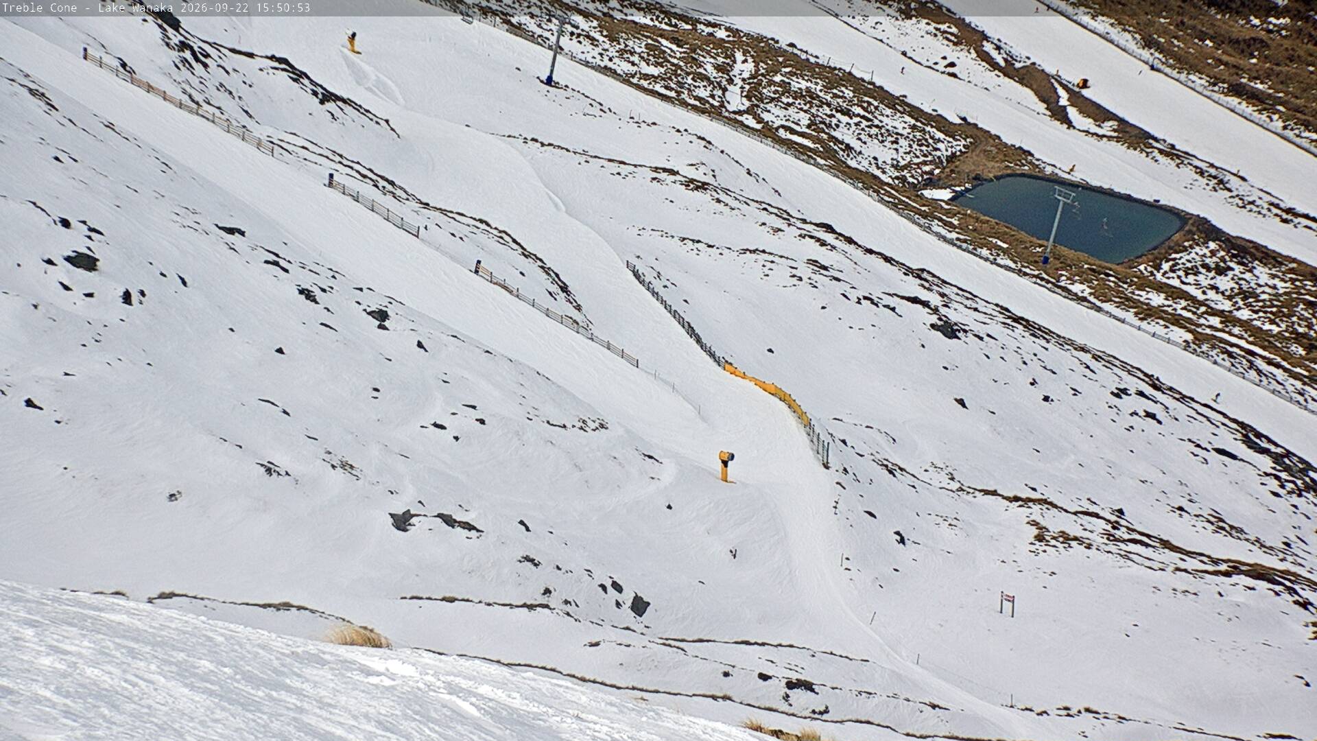Treble Cone Lower Home Basin snow cam captured at 22 September 2026 at 3:38 pm NZST