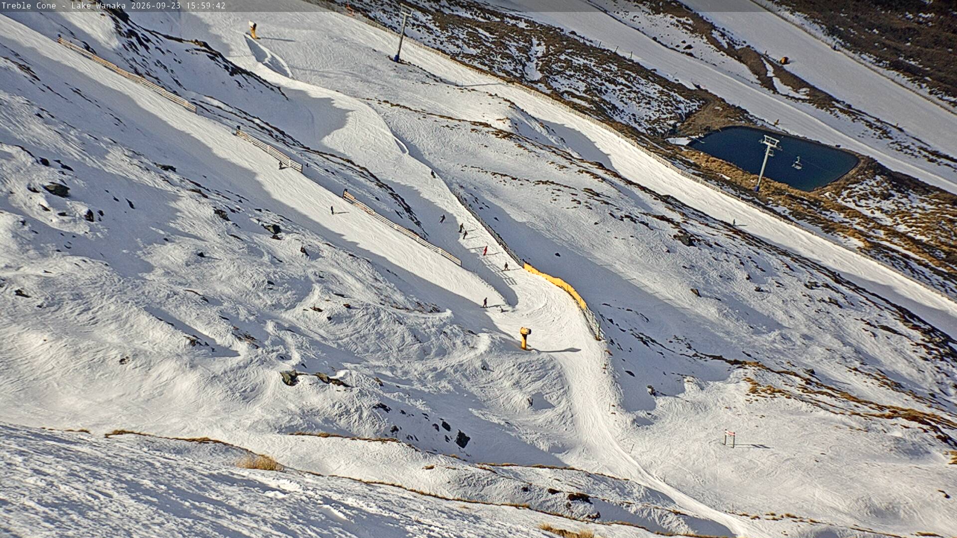 Treble Cone Lower Home Basin snow cam captured at 23 September 2026 at 3:49 pm NZST
