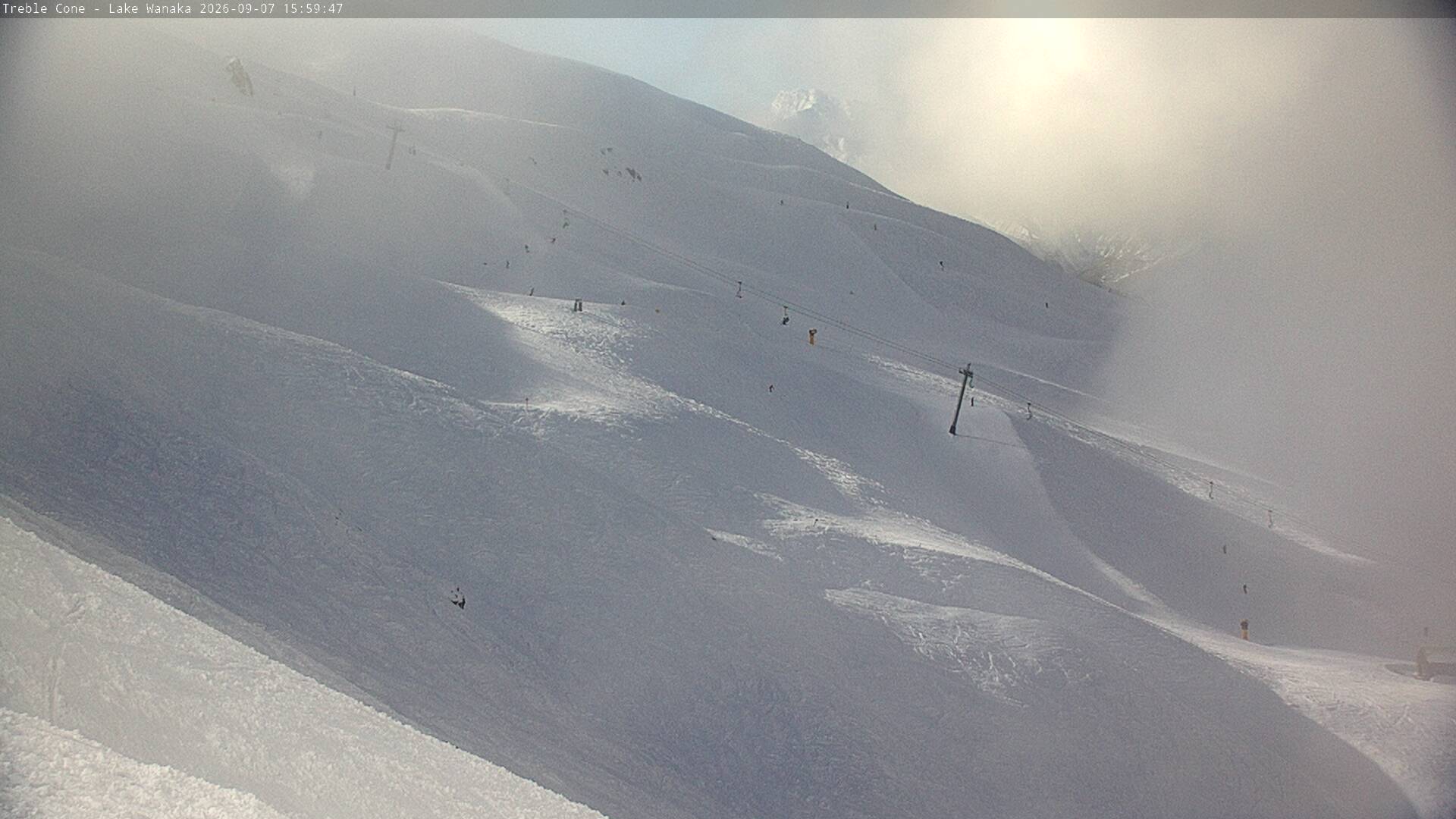 Treble Cone Home Basin Close-up snow cam captured at 7 September 2026 at 3:52 pm NZST