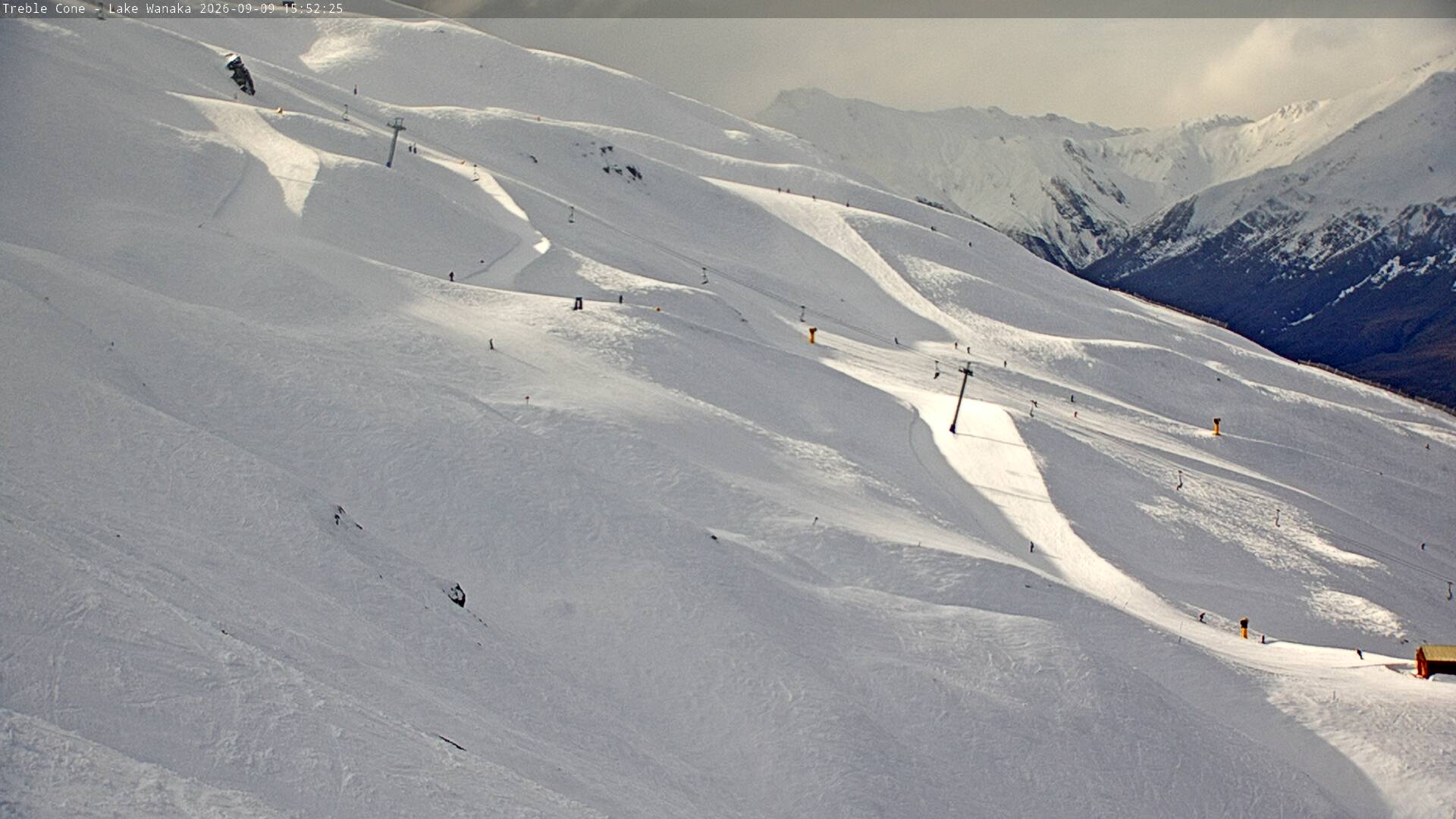 Treble Cone Home Basin Close-up snow cam captured at 9 September 2026 at 3:35 pm NZST
