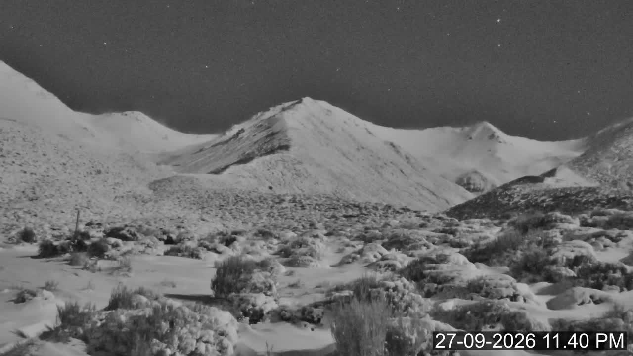 Porters Lodge snow cam captured at 27 September 2026 at 11:53 pm NZDT