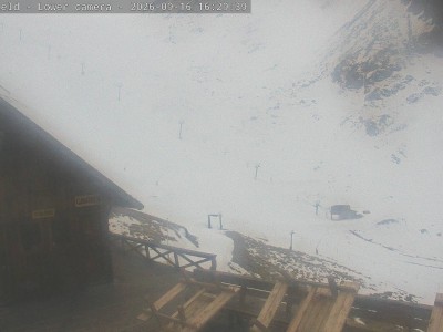Ōhau Snow Fields Daylodge – Avalunch Cafe & Club Deck snow cam captured at 16 September 2026 at 4:35 pm NZST