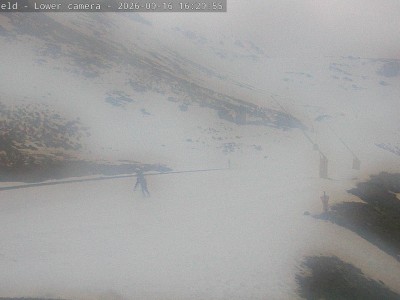Ōhau Snow Fields Snow Mat Slope snow cam captured at 16 September 2026 at 4:33 pm NZST