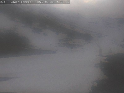 Ōhau Snow Fields Snow Mat Slope snow cam captured at 25 September 2026 at 4:08 pm NZST