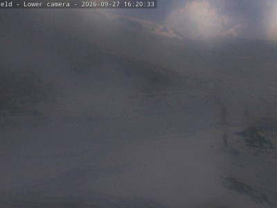Ōhau Snow Fields Snow Mat Slope snow cam captured at 27 September 2026 at 4:28 pm NZDT
