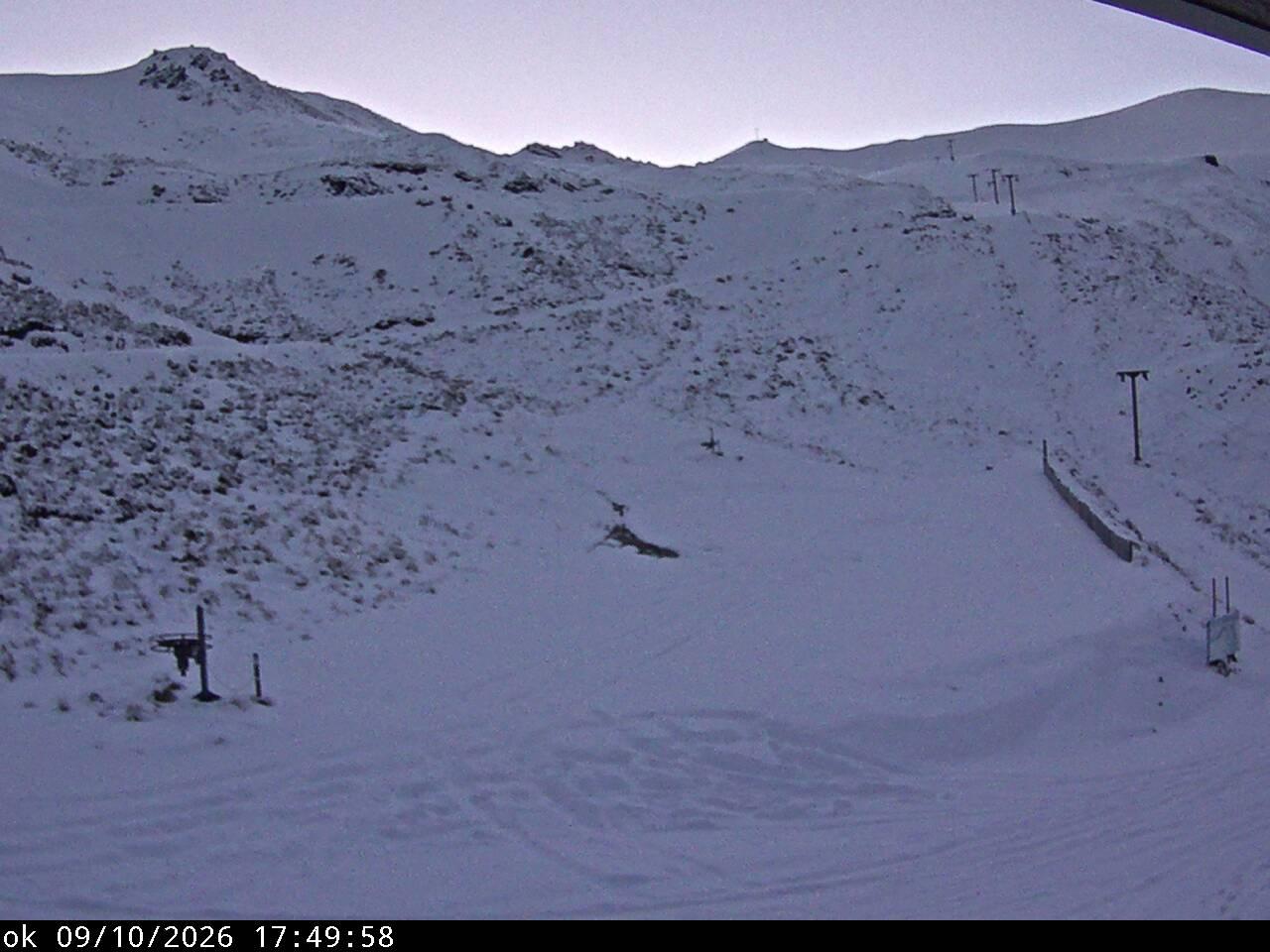 Mt Cheeseman Learners snow cam captured at 10 September 2026 at 6:48 pm NZST