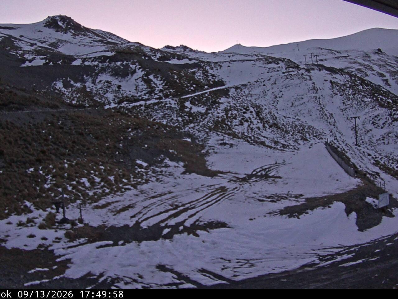 Mt Cheeseman Learners snow cam captured at 13 September 2026 at 6:46 pm NZST