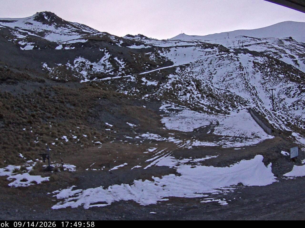 Mt Cheeseman Learners snow cam captured at 14 September 2026 at 6:46 pm NZST