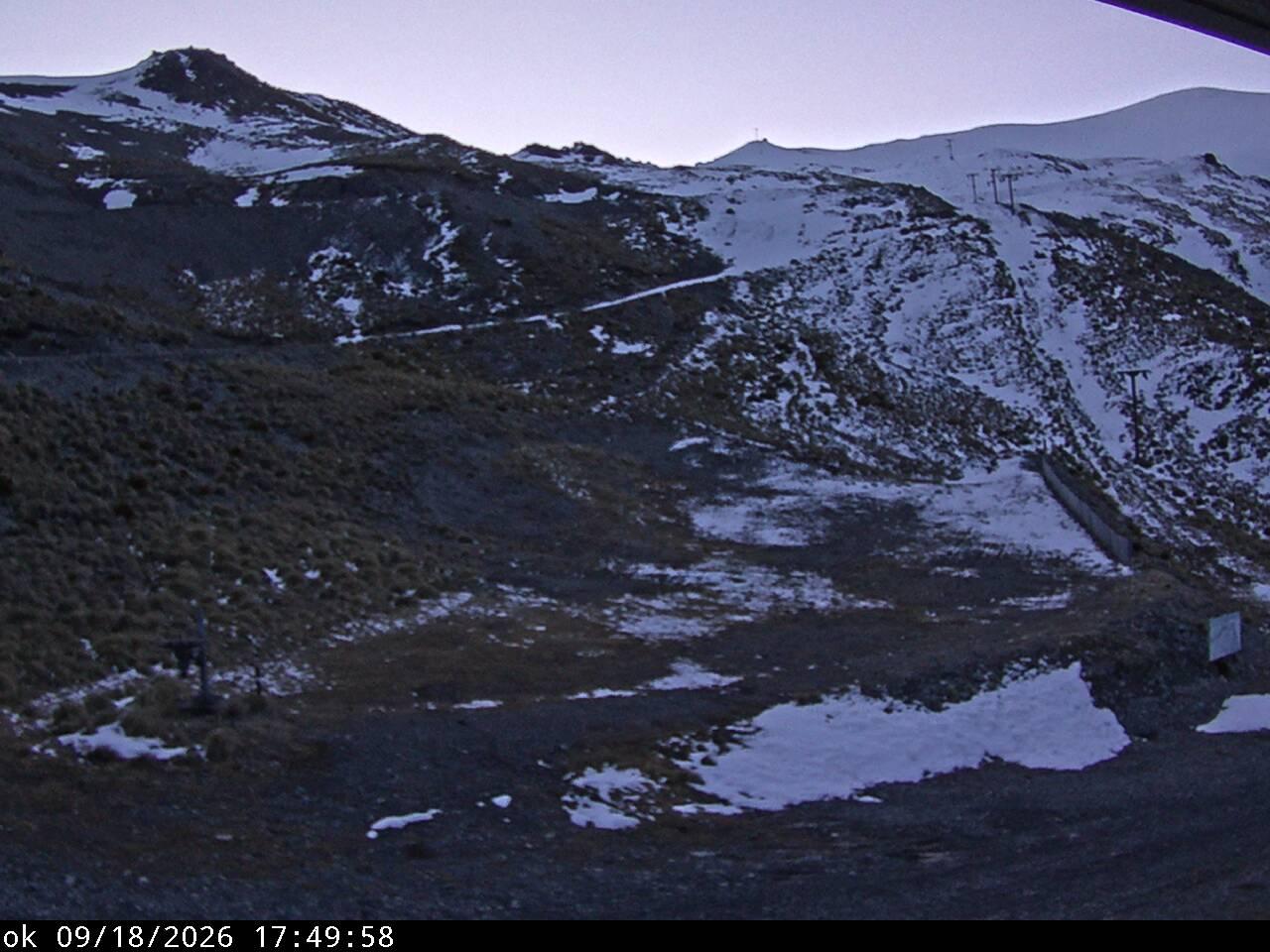 Mt Cheeseman Learners snow cam captured at 18 September 2026 at 6:48 pm NZST
