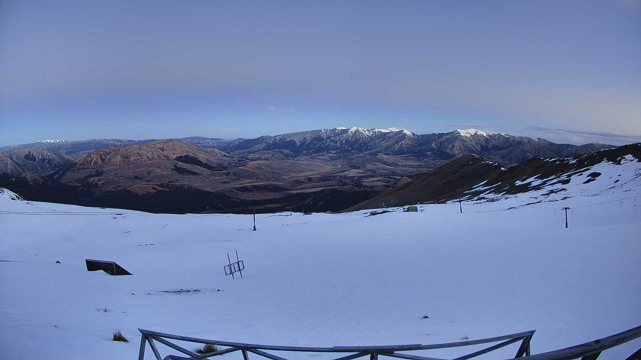 Mt Cheeseman Cockayne Face snow cam captured at 22 September 2026 at 6:56 pm NZST