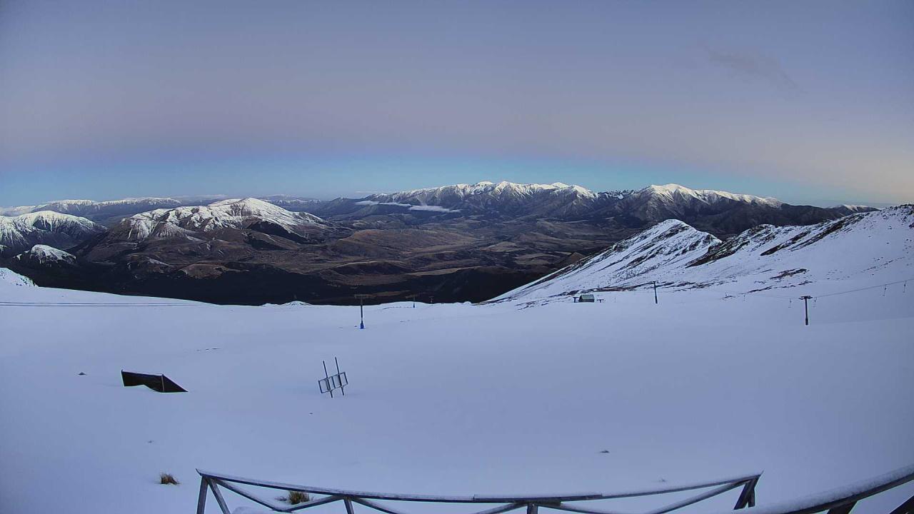 Mt Cheeseman Cockayne Face snow cam captured at 23 September 2026 at 6:57 pm NZST