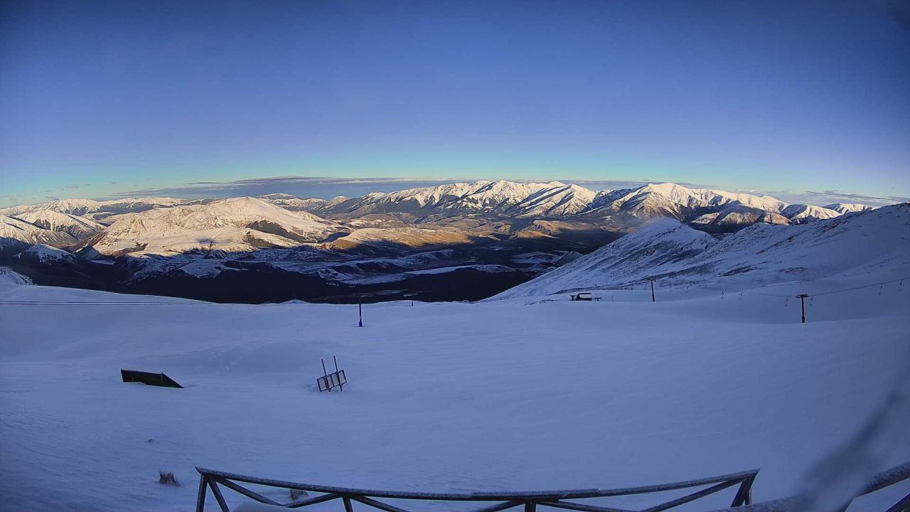 Mt Cheeseman Cockayne Face snow cam captured at 27 September 2026 at 6:54 pm NZDT