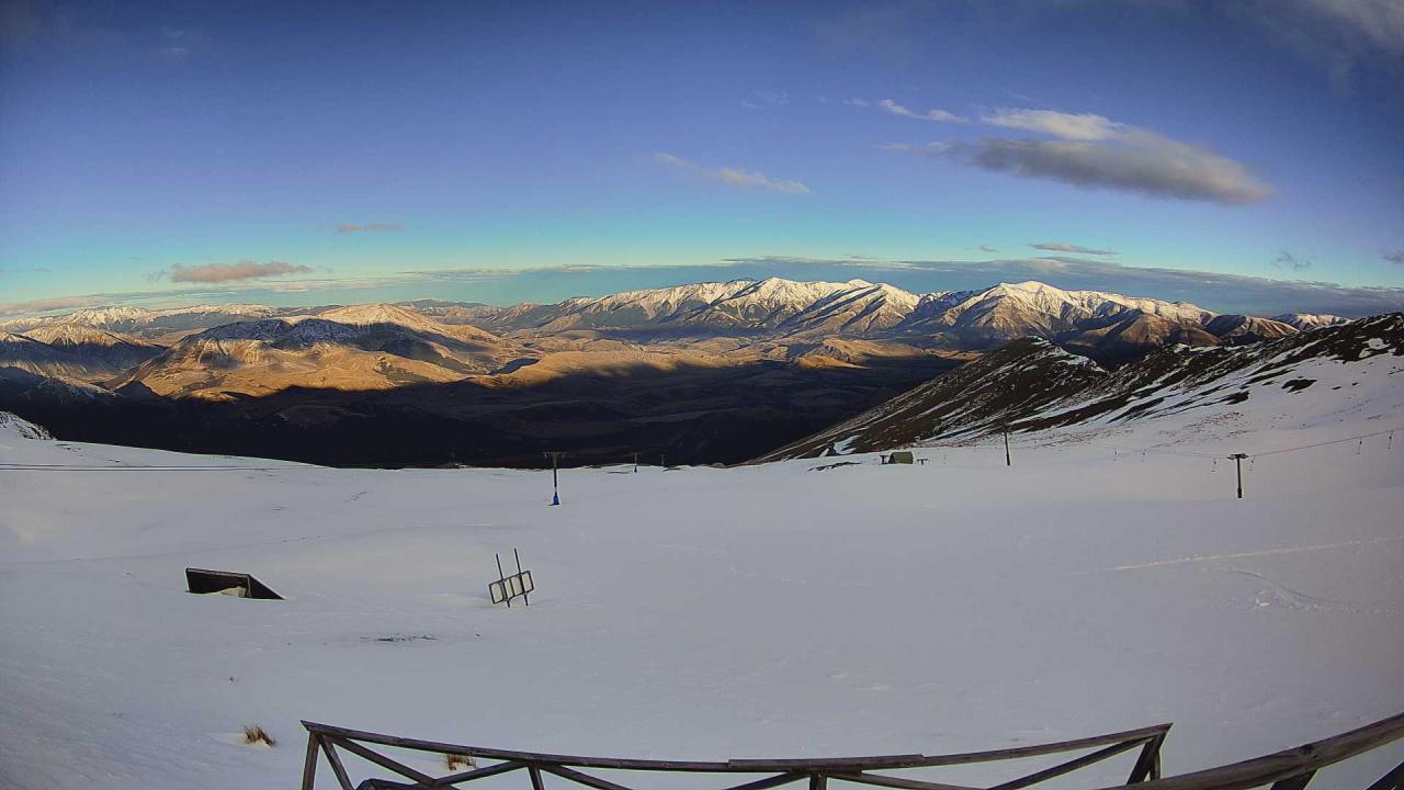 Mt Cheeseman Cockayne Face snow cam captured at 28 September 2026 at 6:56 pm NZDT