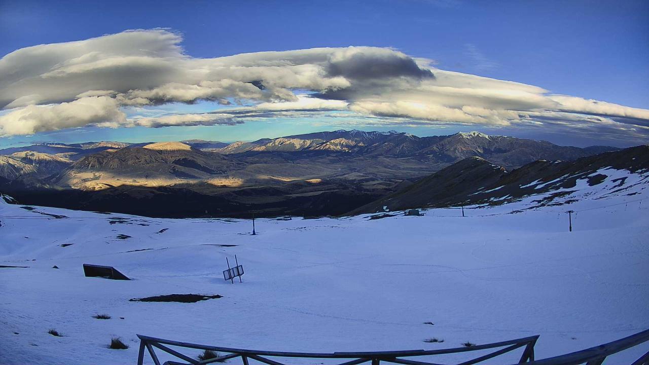 Mt Cheeseman Cockayne Face snow cam captured at 2 October 2026 at 7:03 pm NZDT