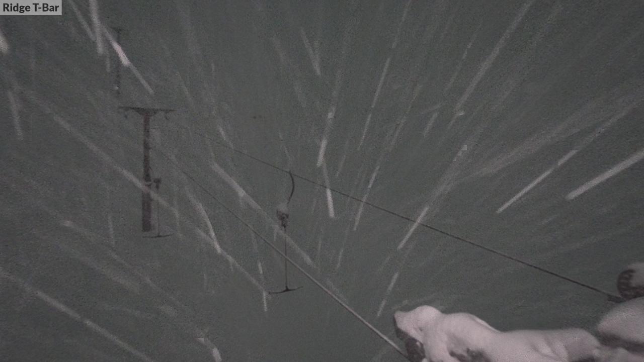 Mt Cheeseman Ridge T-Bar snow cam captured at 6 September 2026 at 9:45 pm NZST