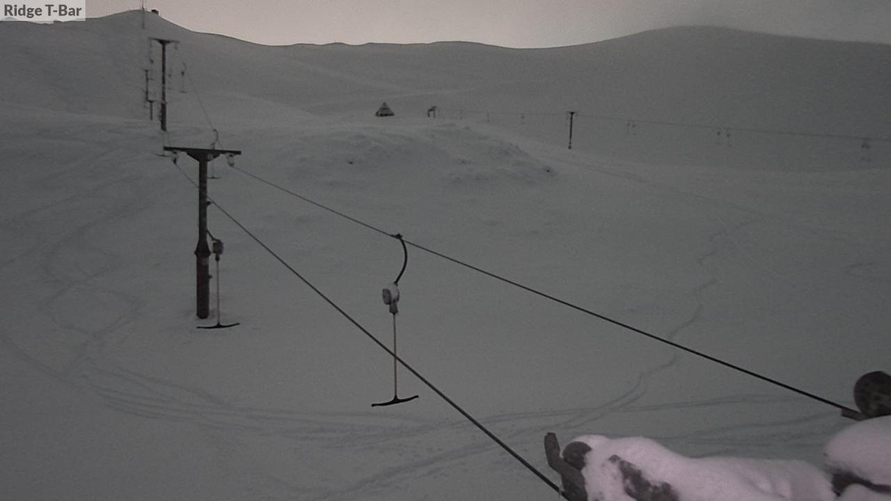 Mt Cheeseman Ridge T-Bar snow cam captured at 7 September 2026 at 6:49 pm NZST