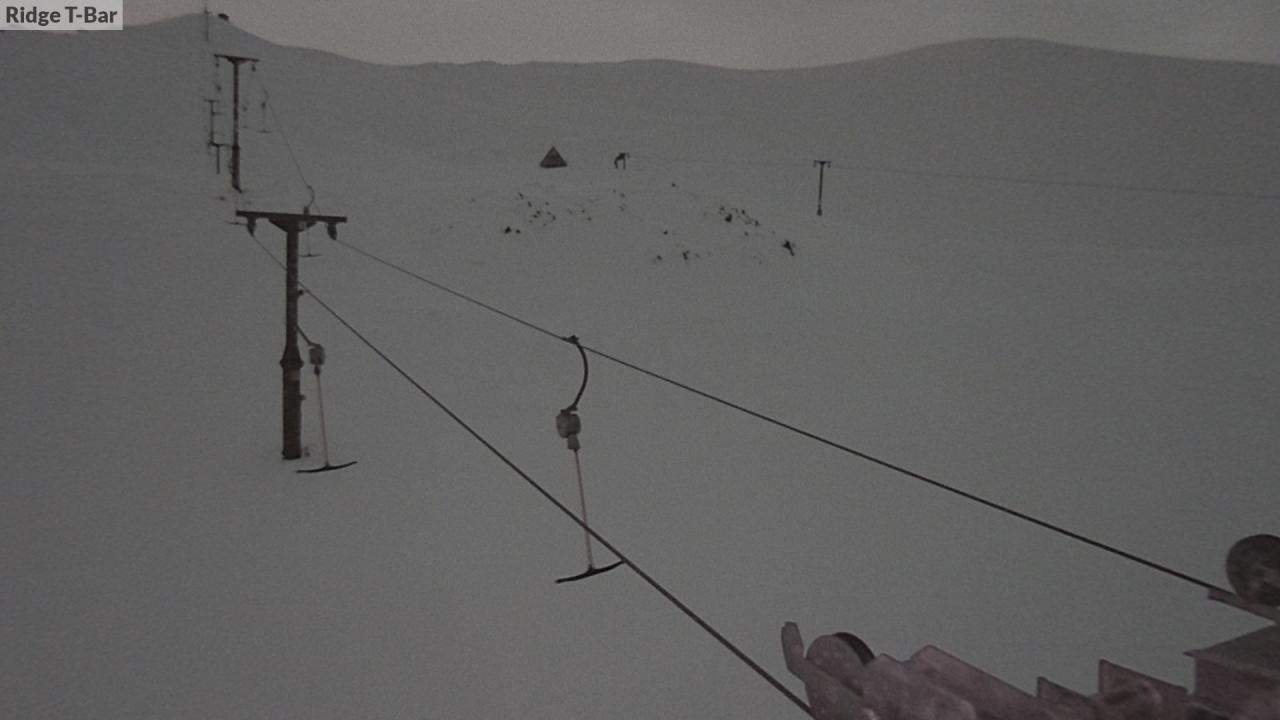 Mt Cheeseman Ridge T-Bar snow cam captured at 9 September 2026 at 6:49 pm NZST