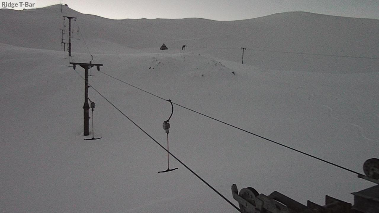 Mt Cheeseman Ridge T-Bar snow cam captured at 10 September 2026 at 6:48 pm NZST