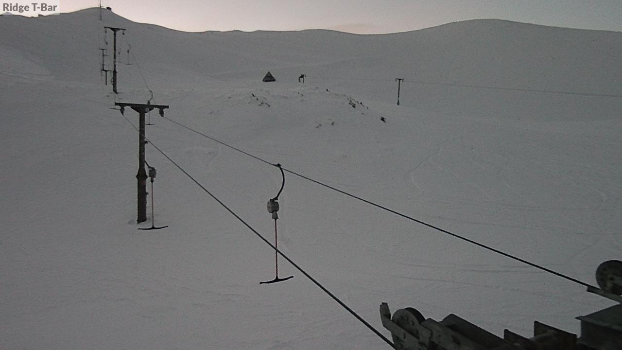 Mt Cheeseman Ridge T-Bar snow cam captured at 12 September 2026 at 6:47 pm NZST