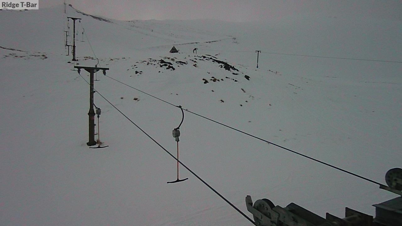 Mt Cheeseman Ridge T-Bar snow cam captured at 16 September 2026 at 6:49 pm NZST