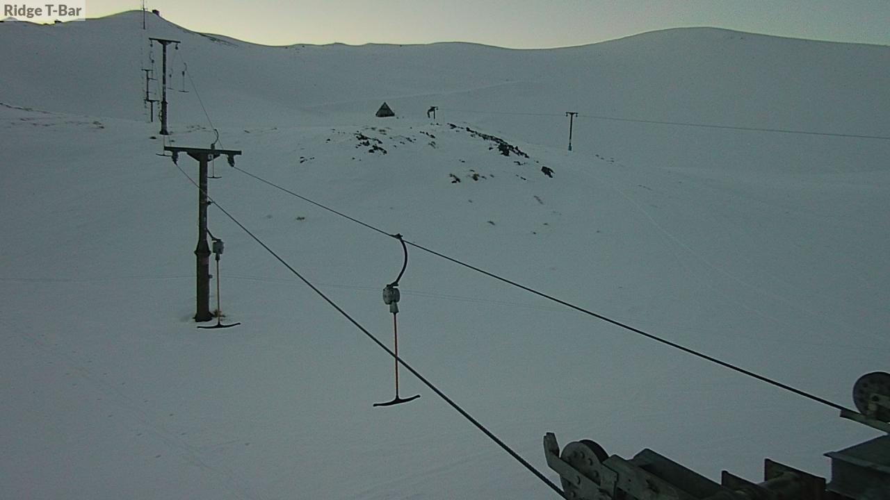 Mt Cheeseman Ridge T-Bar snow cam captured at 18 September 2026 at 6:48 pm NZST