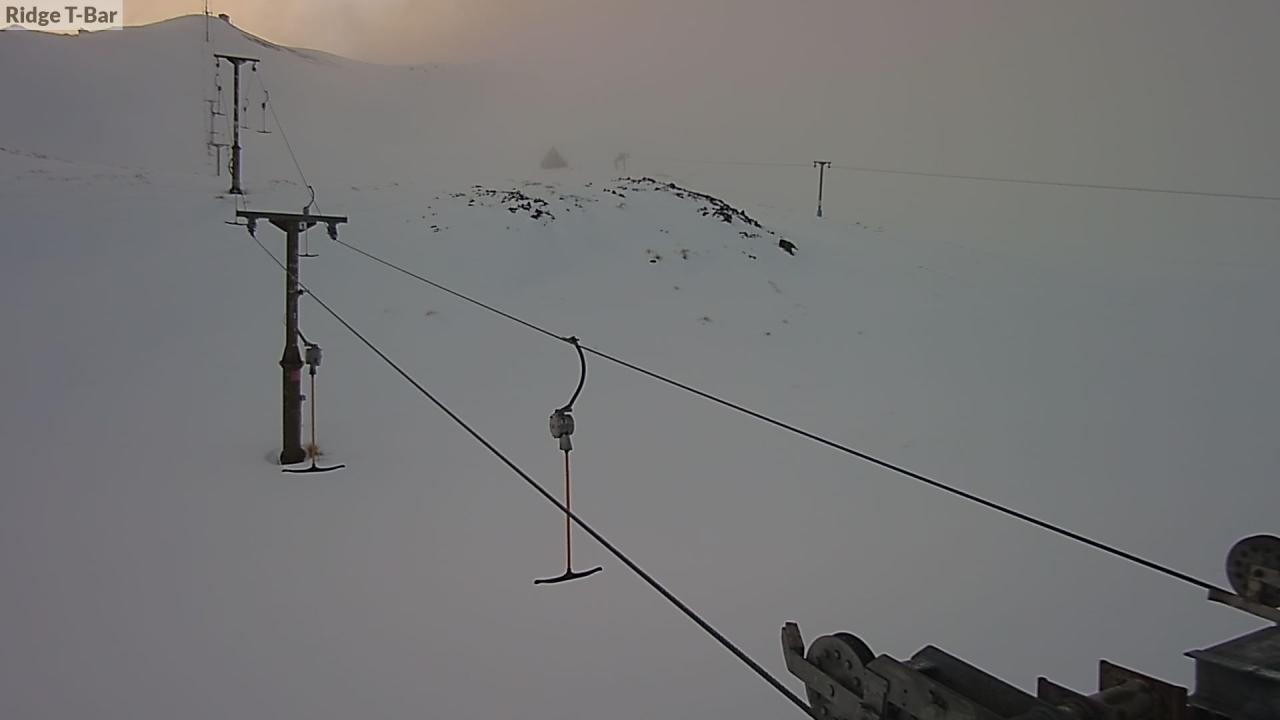 Mt Cheeseman Ridge T-Bar snow cam captured at 25 September 2026 at 6:56 pm NZST