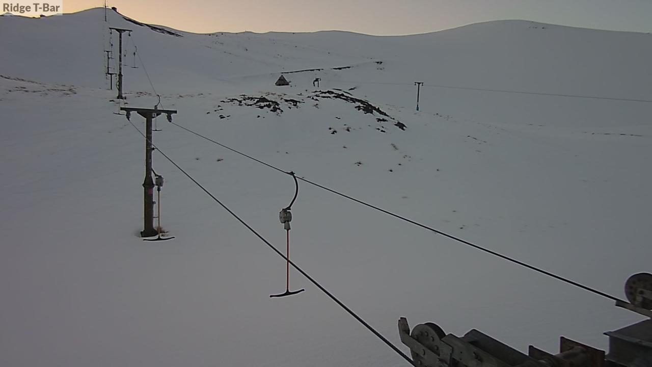 Mt Cheeseman Ridge T-Bar snow cam captured at 26 September 2026 at 6:57 pm NZST