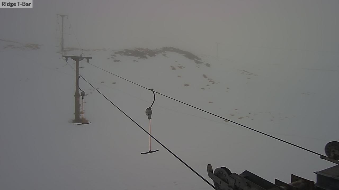 Mt Cheeseman Ridge T-Bar snow cam captured at 3 October 2026 at 7:05 pm NZDT