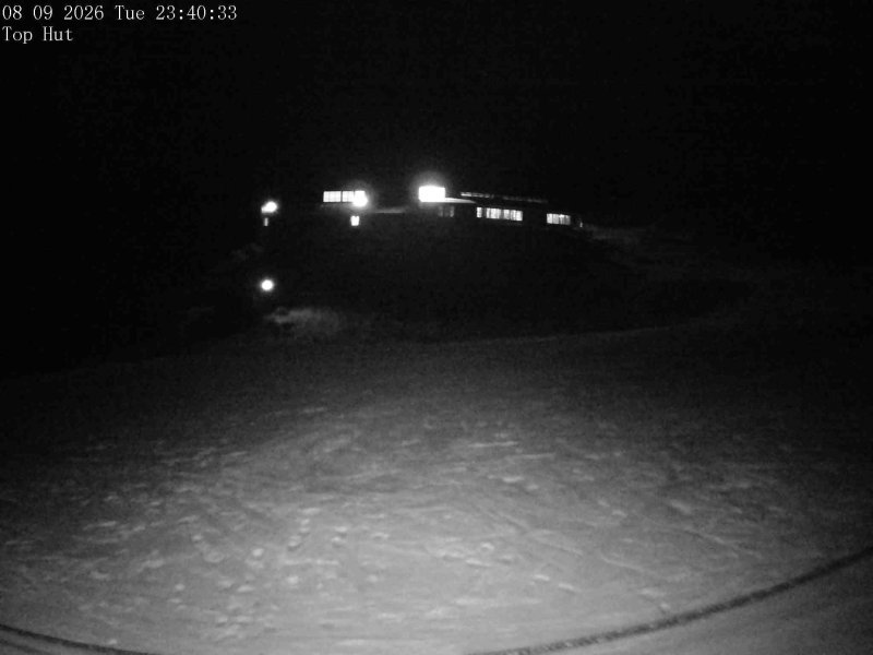 Mt Olympus Top Hut snow cam captured at 8 September 2026 at 11:48 pm NZST