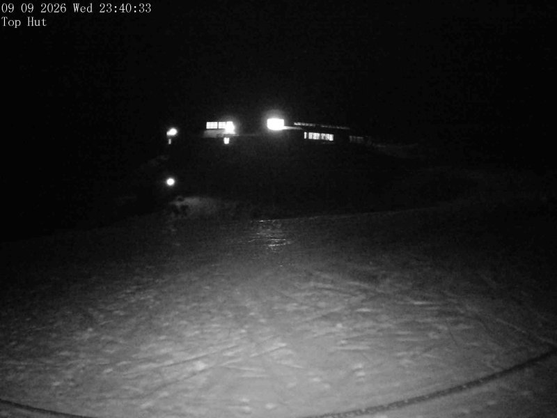 Mt Olympus Top Hut snow cam captured at 9 September 2026 at 11:48 pm NZST