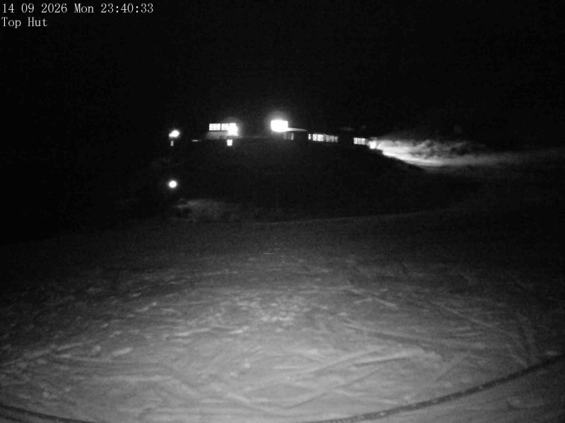 Mt Olympus Top Hut snow cam captured at 14 September 2026 at 11:51 pm NZST