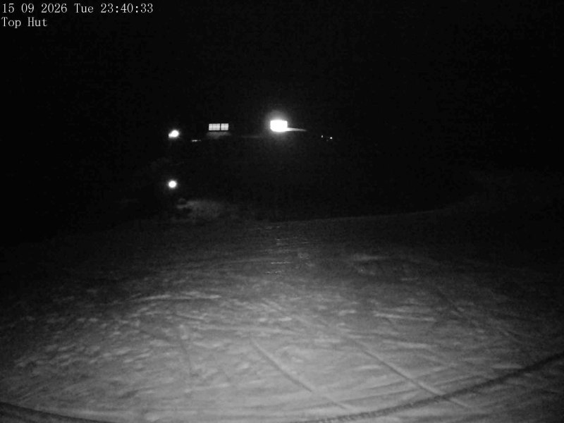 Mt Olympus Top Hut snow cam captured at 15 September 2026 at 11:51 pm NZST