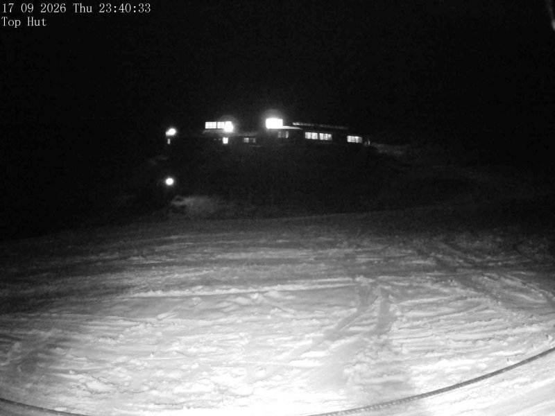 Mt Olympus Top Hut snow cam captured at 17 September 2026 at 11:46 pm NZST