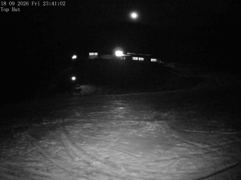 Mt Olympus Top Hut snow cam captured at 18 September 2026 at 11:47 pm NZST